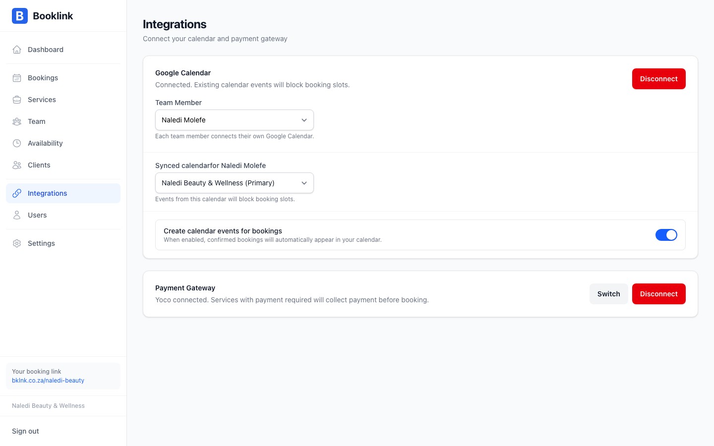 integrations google connected