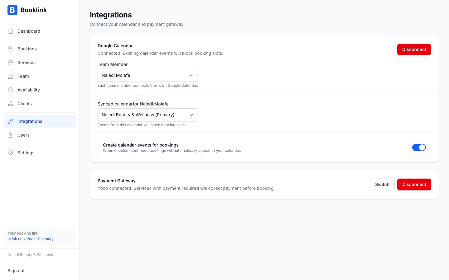 Toggle for creating Google Calendar events when bookings are confirmed